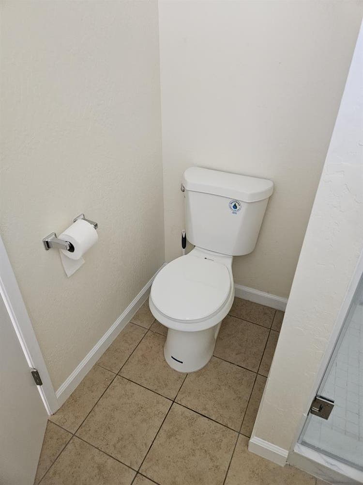master bedroom and bathroom