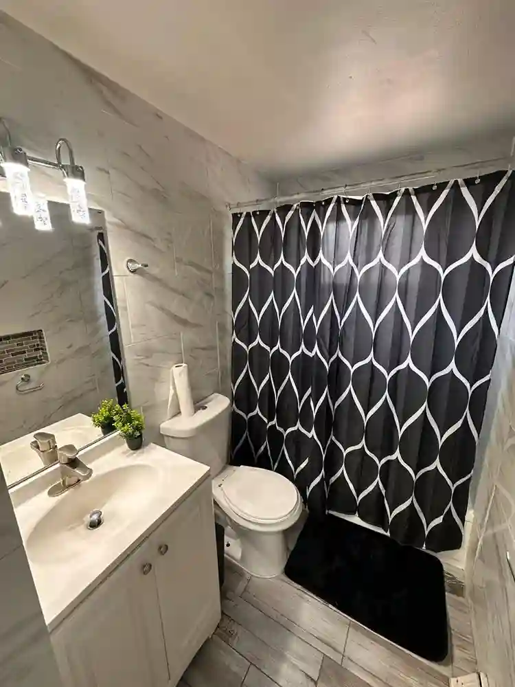 Main level room view of waterfall