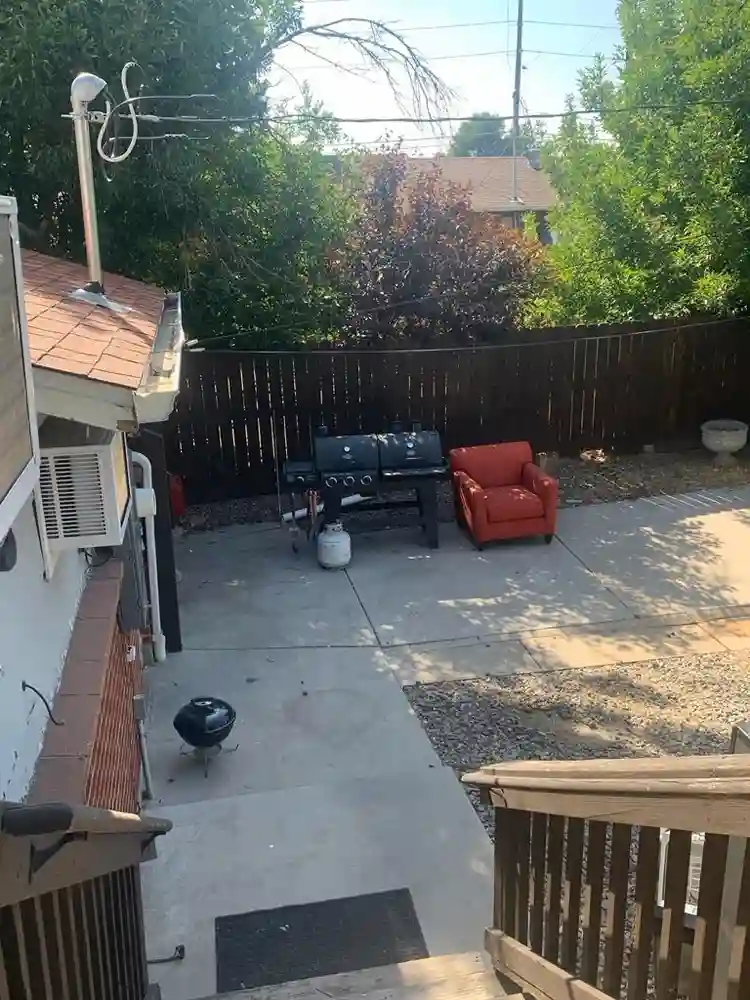Main level room view of waterfall