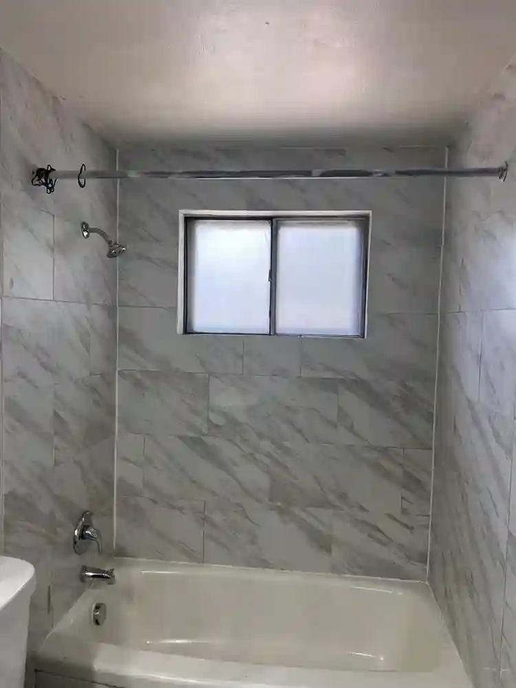 Main level room view of waterfall