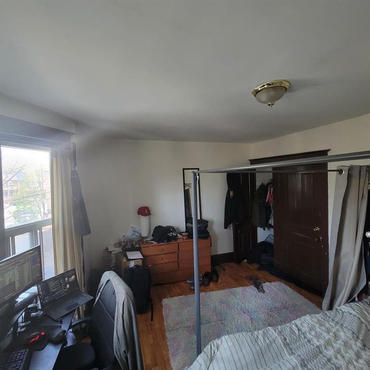 large, second-floor room for rent.