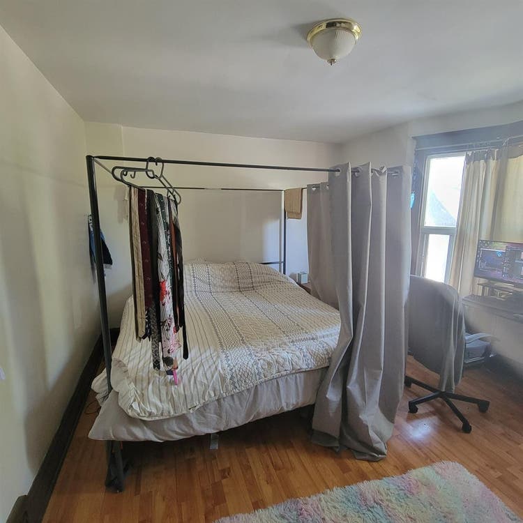 large, second-floor room for rent.