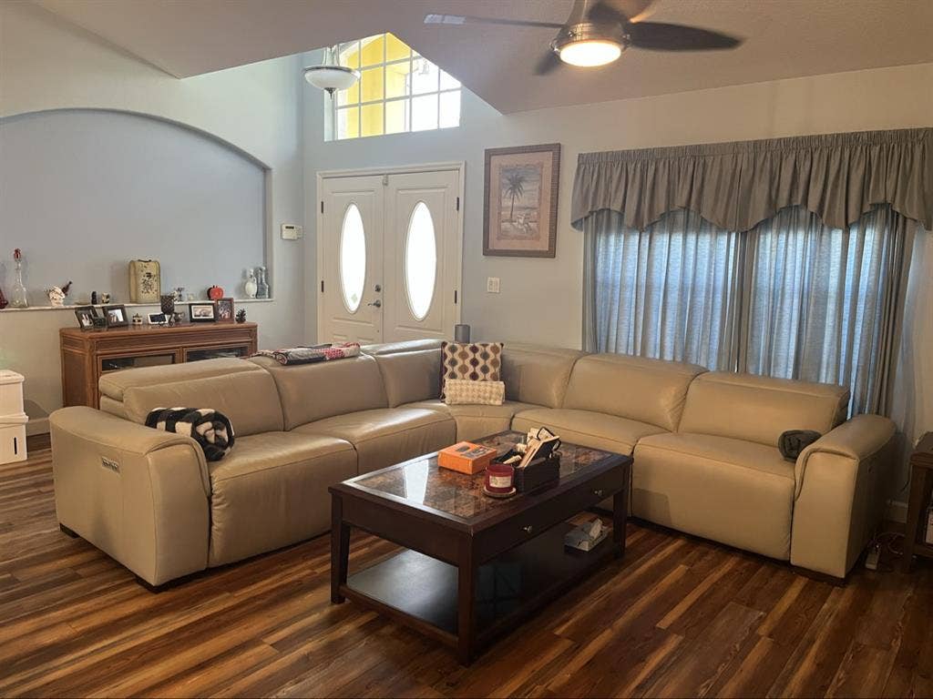 Furnished bedroom with private bath