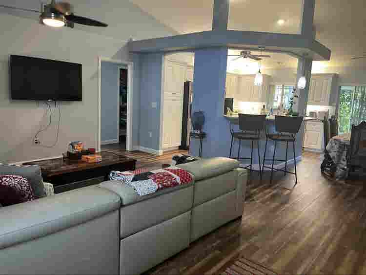 Furnished bedroom with private bath