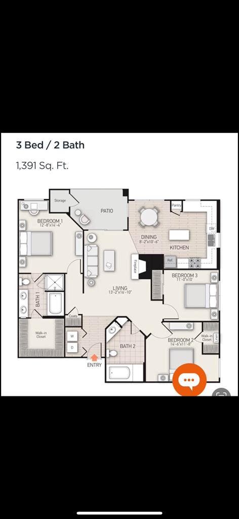 BEDROOM with shared bathroom