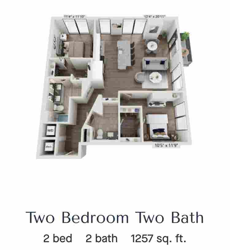 Ascent Peachtree 2 bed apartment