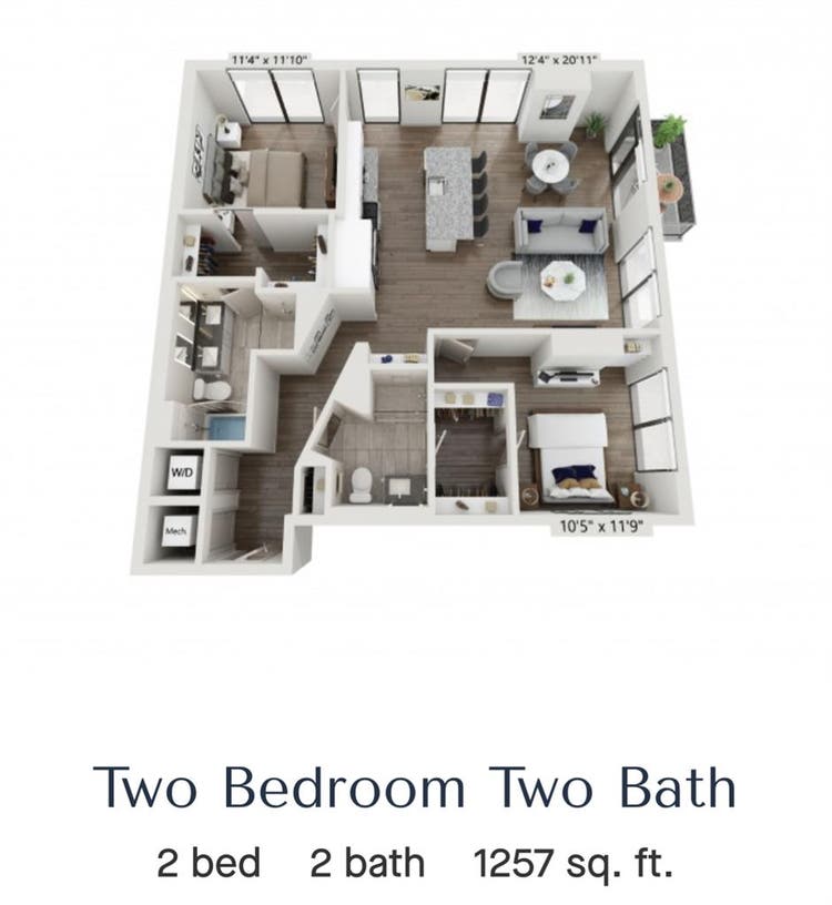 Ascent Peachtree 2 bed apartment