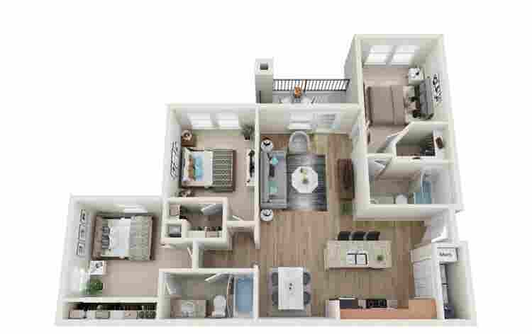 bedroom in an all girls apartment