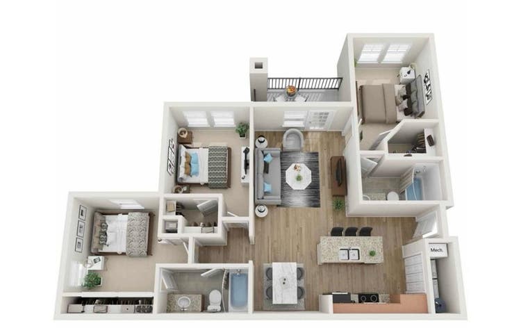 bedroom in an all girls apartment