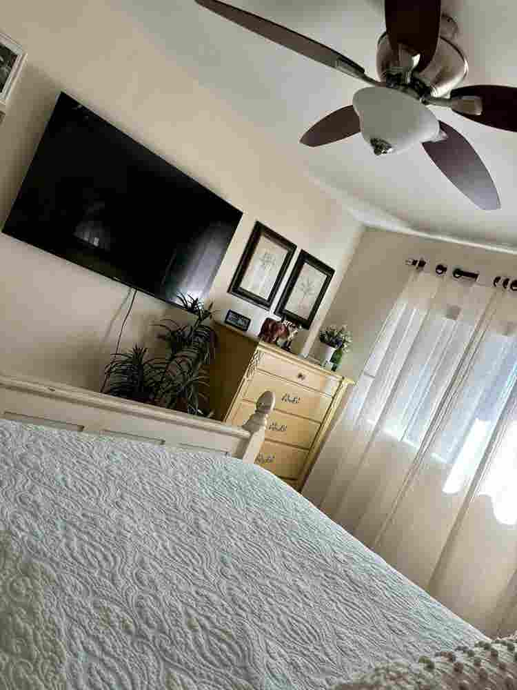 Cozy room and bathroom