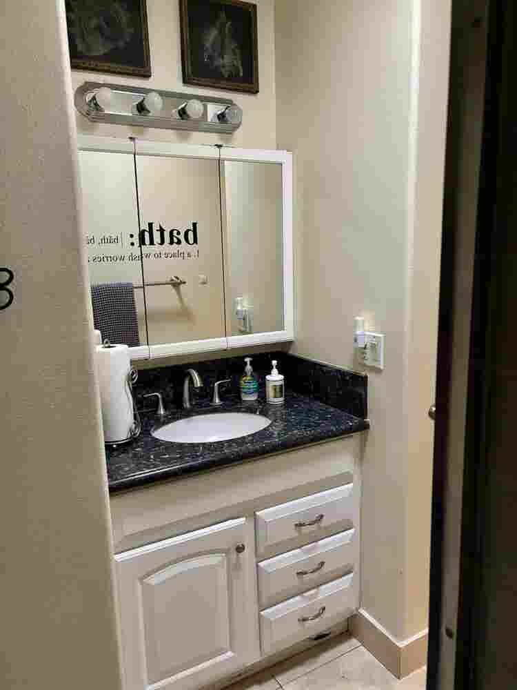 Cozy room and bathroom