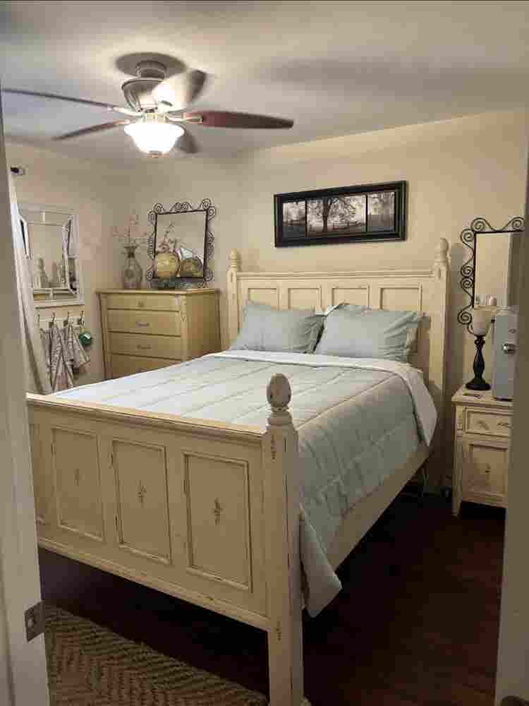 Cozy room and bathroom