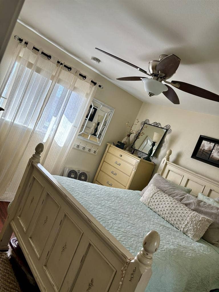 Cozy room and bathroom