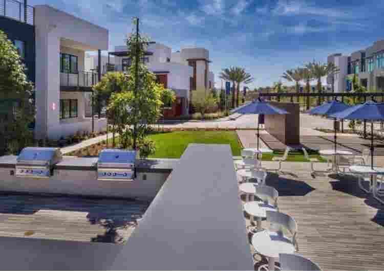 Fully furnished bedroom with pool