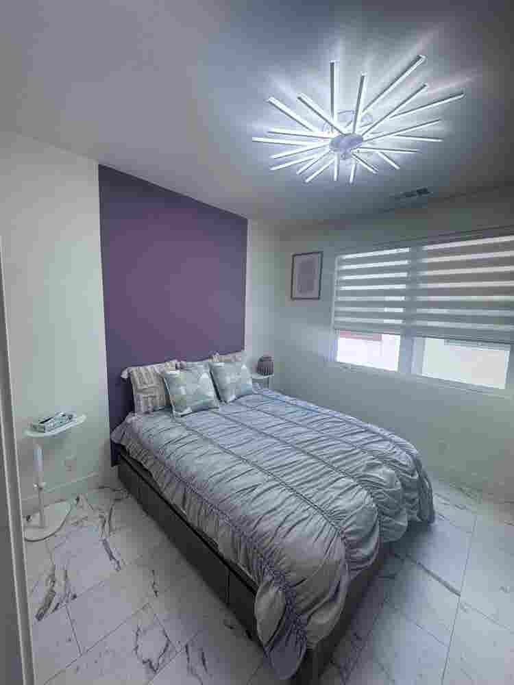 Fully furnished bedroom with pool