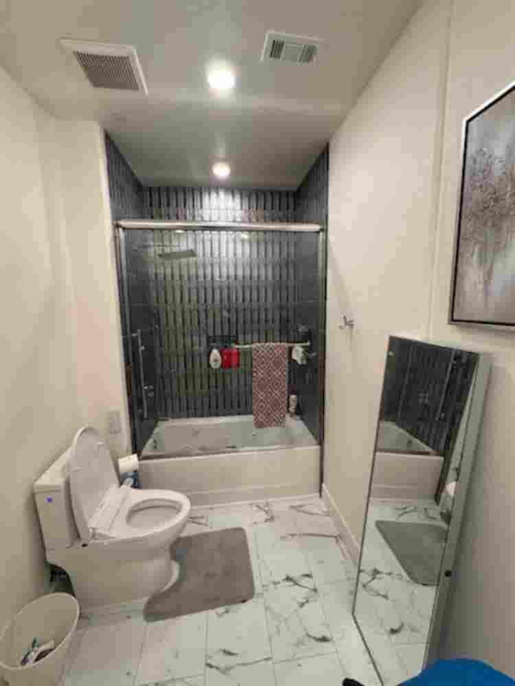 Fully furnished bedroom with pool