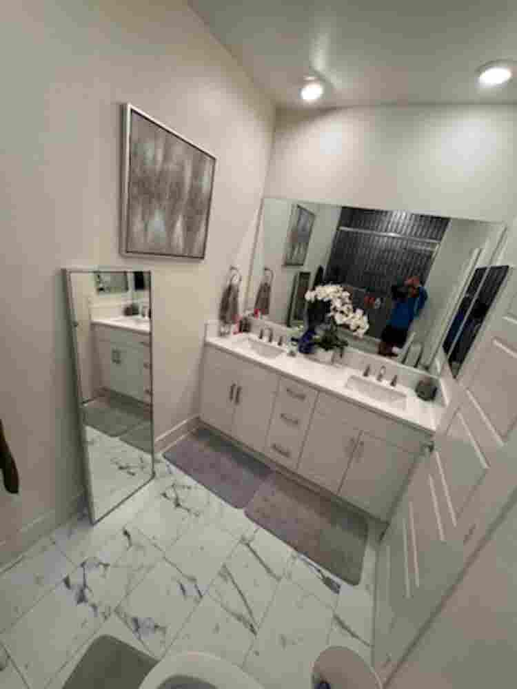 Fully furnished bedroom with pool