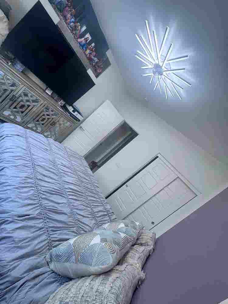 Fully furnished bedroom with pool