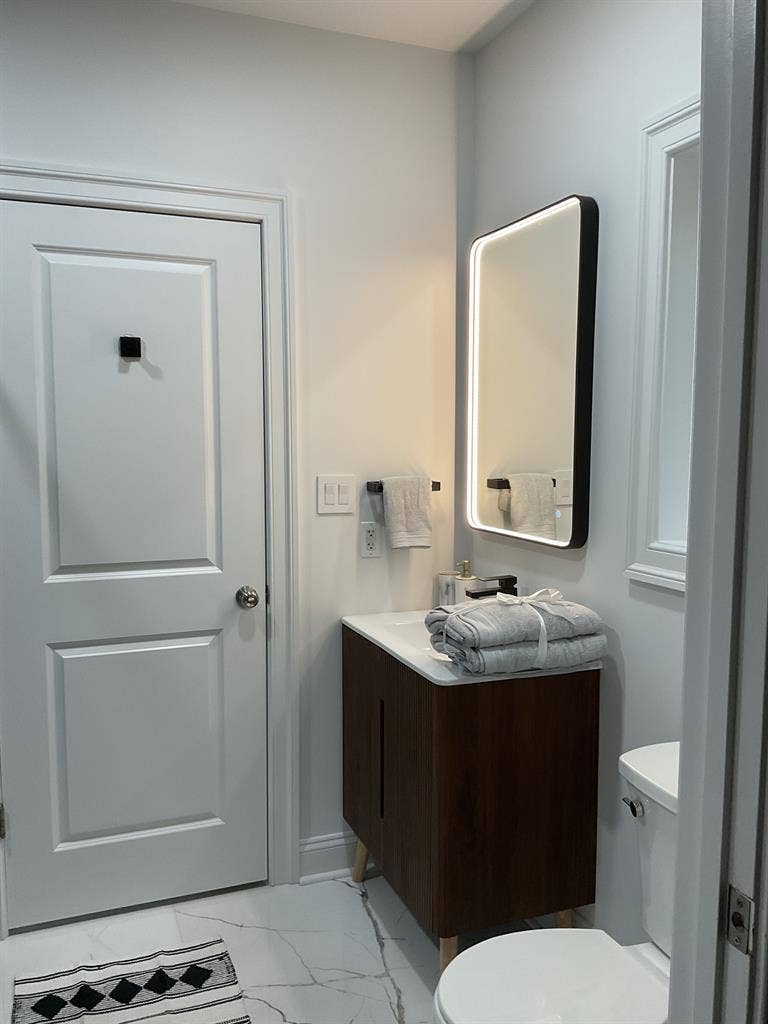 Newly remodeled room and bathroom