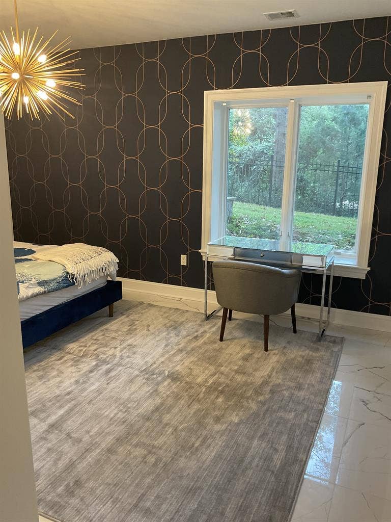 Newly remodeled room and bathroom