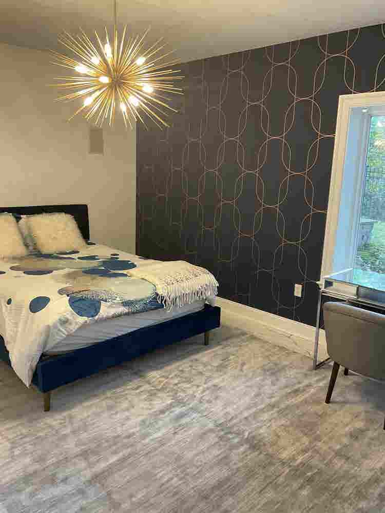 Newly remodeled room and bathroom