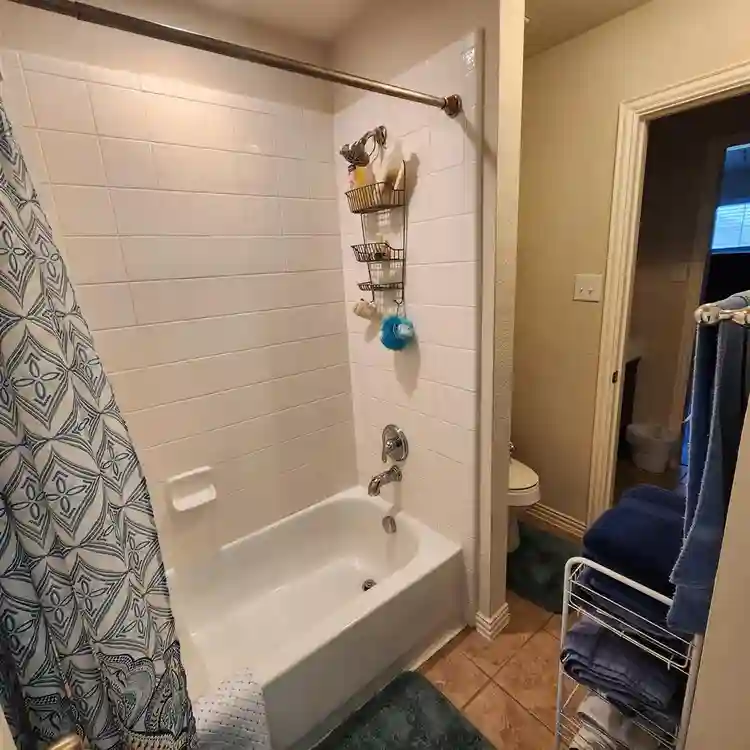 Upstairs private bedroom and bath.