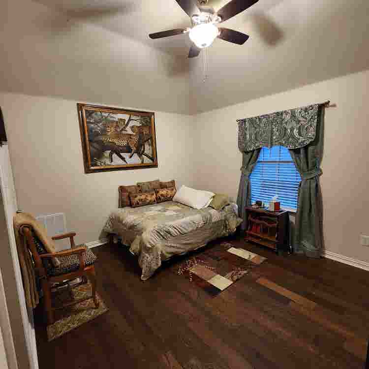 Upstairs private bedroom and bath.