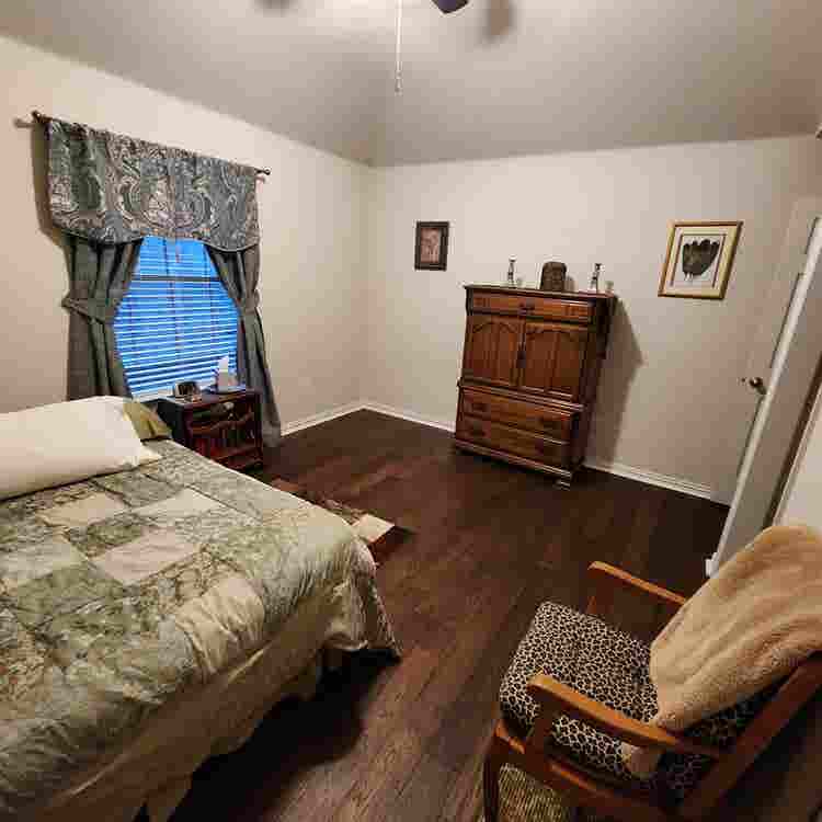 Upstairs private bedroom and bath.