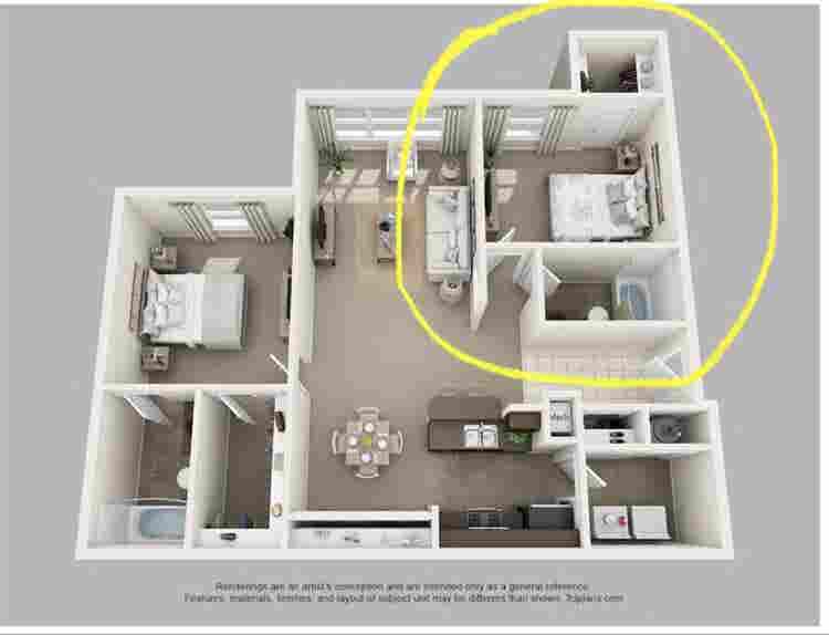 Room with private bathroom