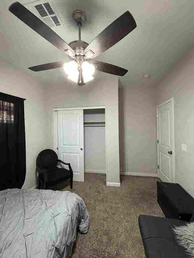Furnished room in a new home