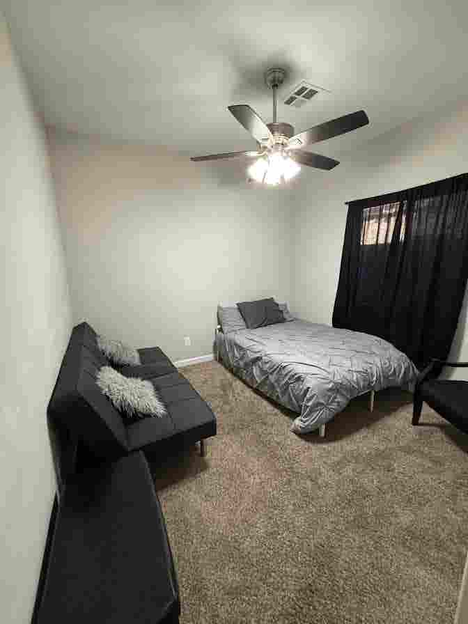 Furnished room in a new home