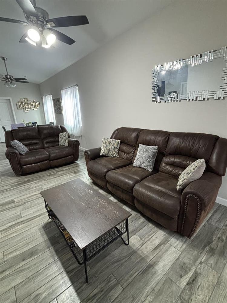 Furnished room in a new home