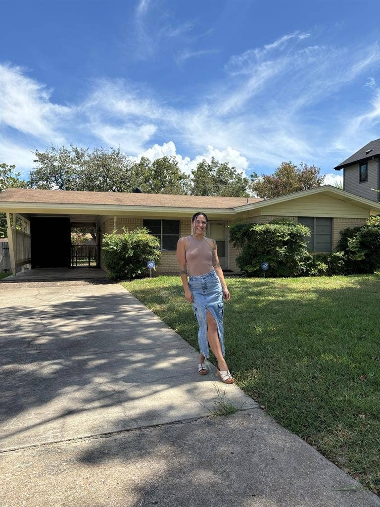 Large furnished room with bathroom