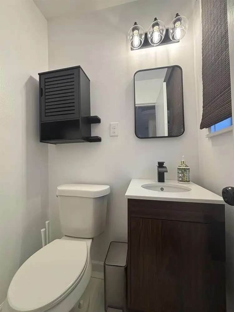 Large furnished room with bathroom