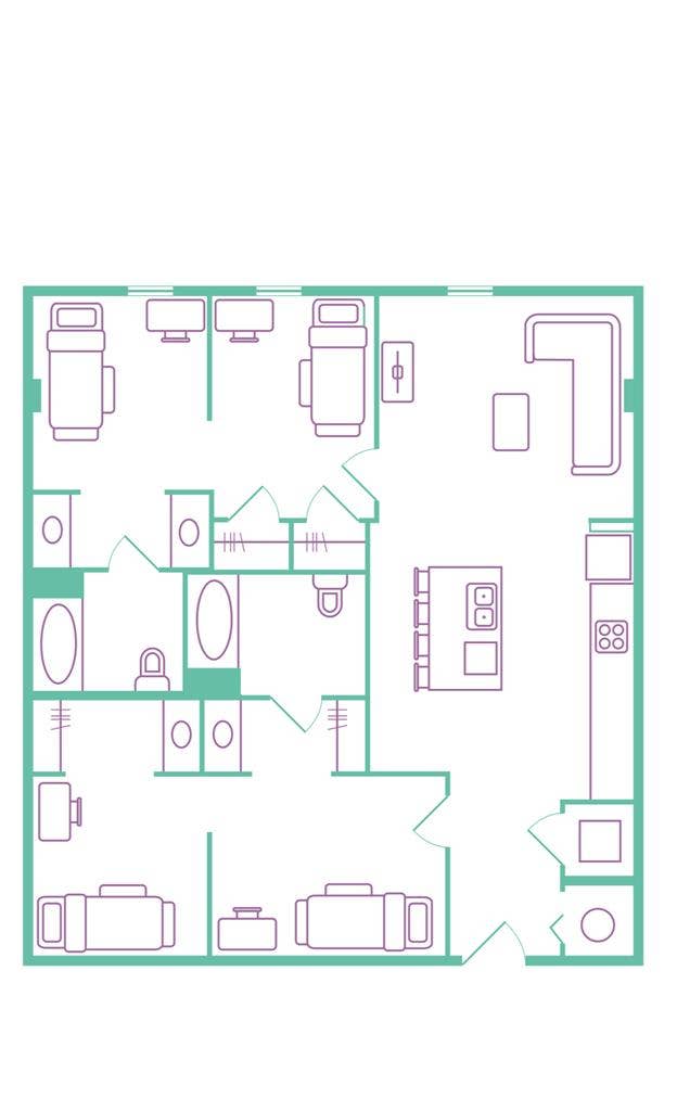 Lark West Campus: Shared Bed / Bath