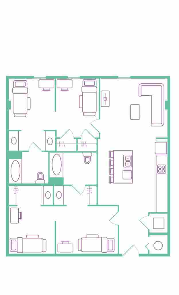 Lark West Campus: Shared Bed / Bath