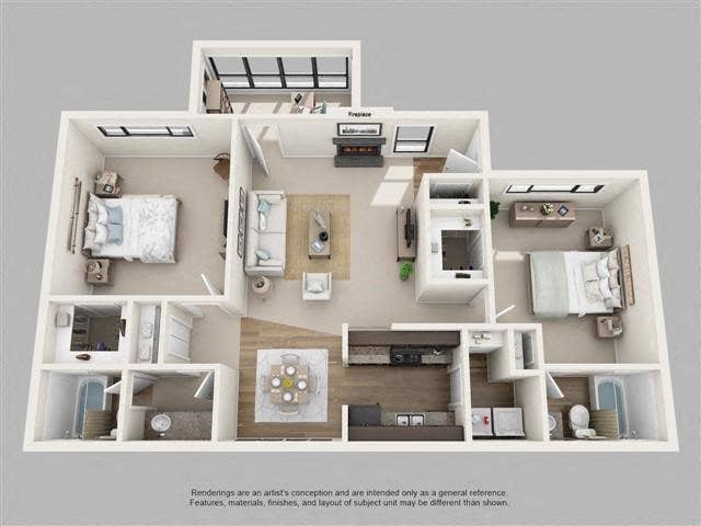 1 bedroom with private bathroom