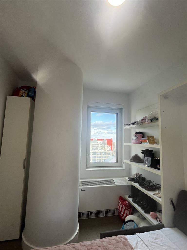 Bright room with skyline views