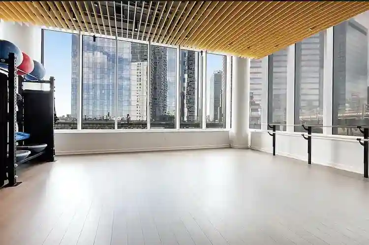 Bright room with skyline views