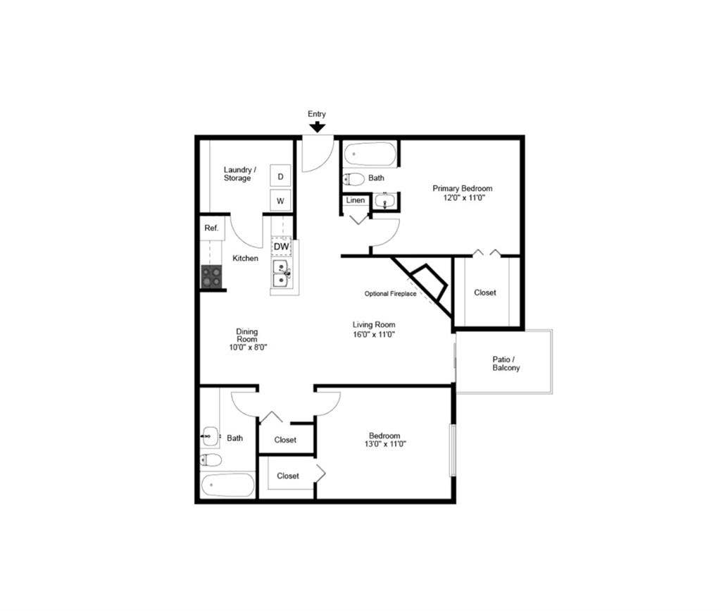 Master bed with private bath!