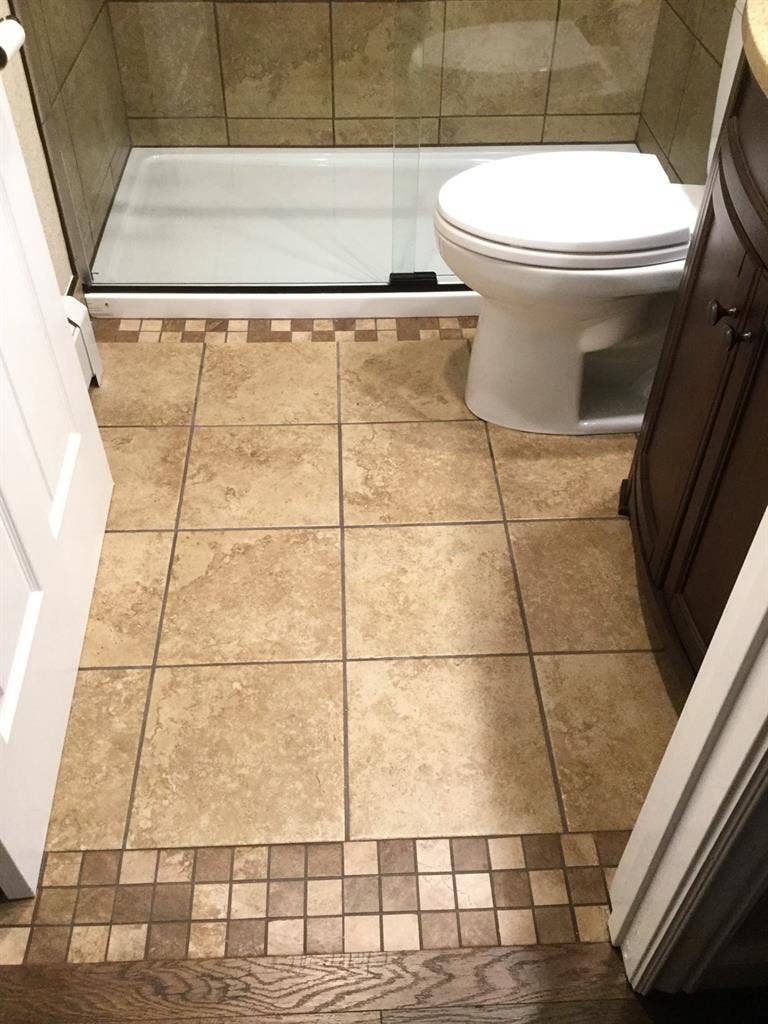 Room, private bathroom and kitchen