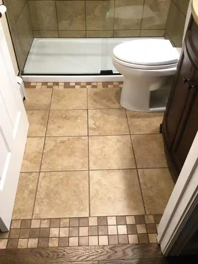 Room, private bathroom and kitchen