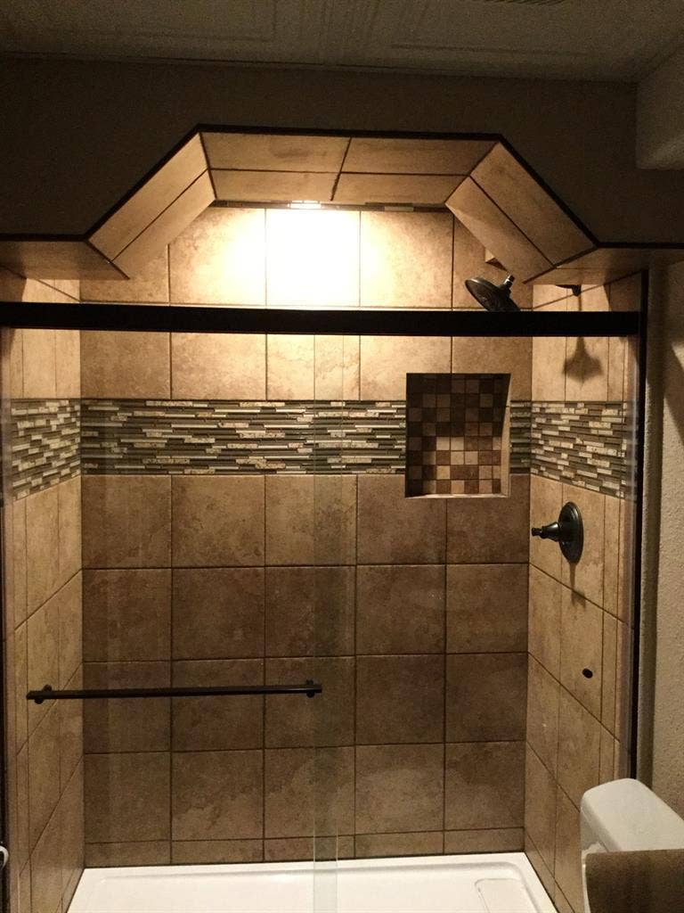 Room, private bathroom and kitchen