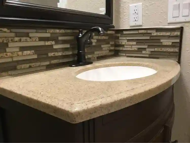 Room, private bathroom and kitchen