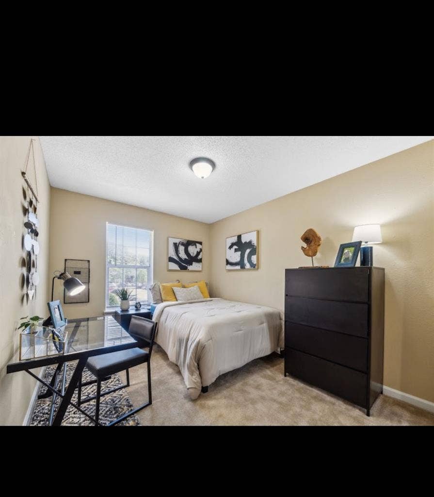 Private bedroom shared living space