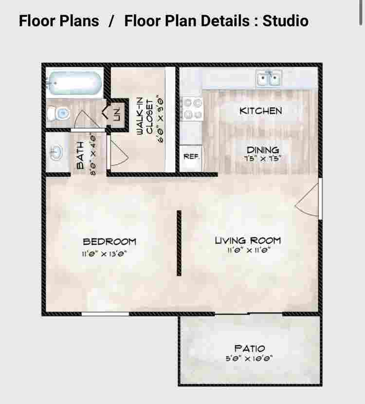 $ Studio in galleria area