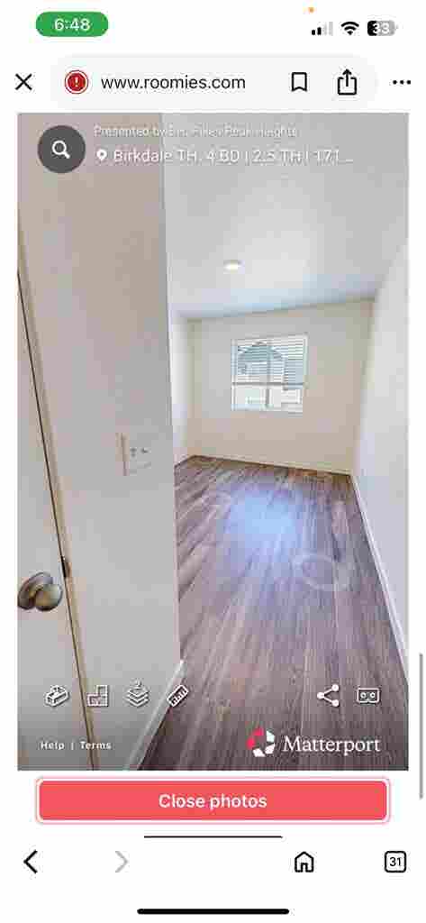 One bedroom in townhouse