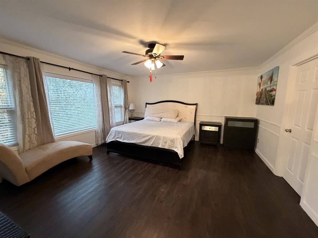 Master bedroom with walk-in closet