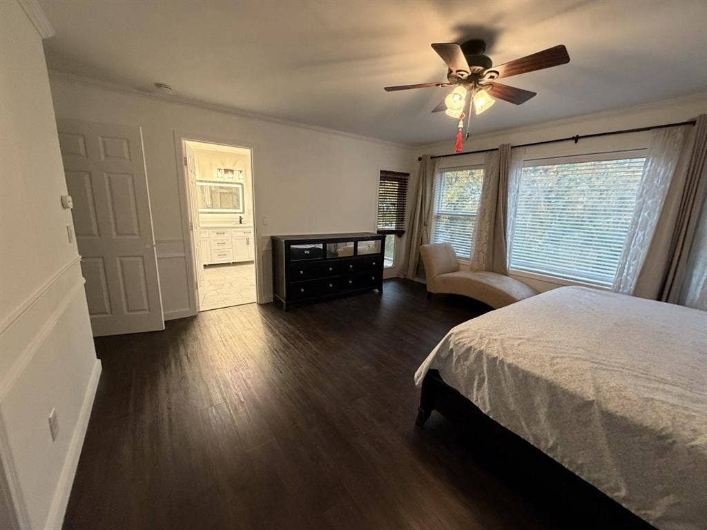 Master bedroom with walk-in closet