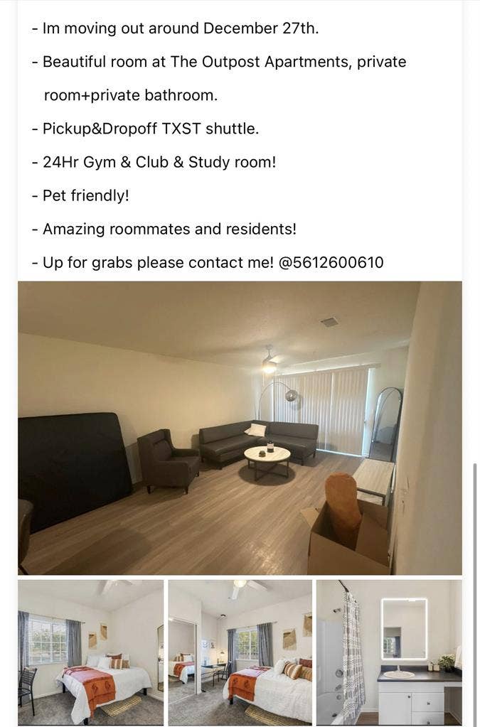 LEASE TAKE OVER IN SAN MARCOS